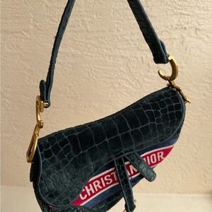 Dior Velvet Crocodile-Embossed Women's Bag